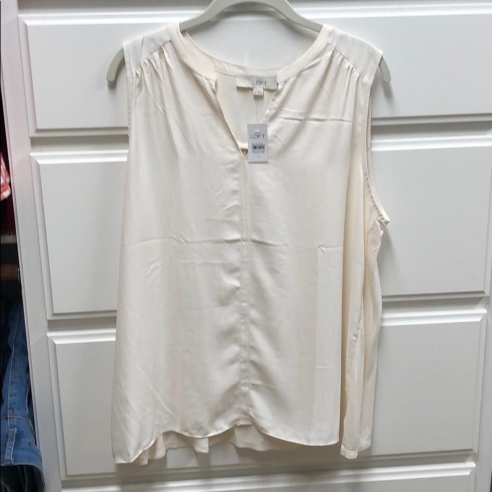 NWT- Loft ecru sleeveless blouse